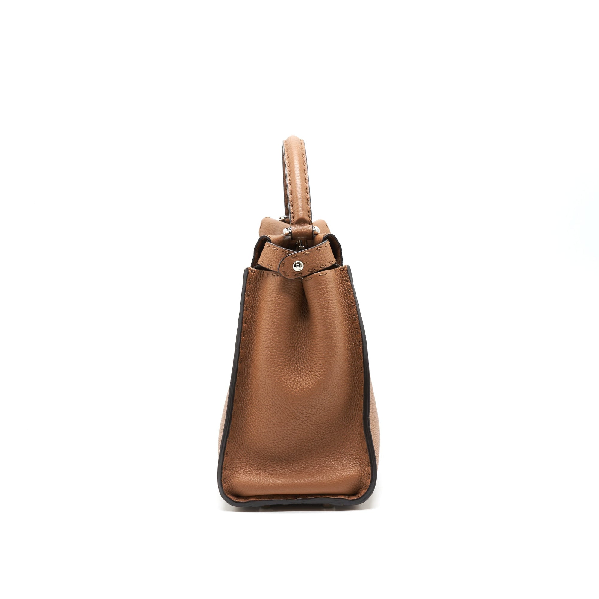 FNDI Medium Peekaboo Bag in Romano Leather Caramel SHW