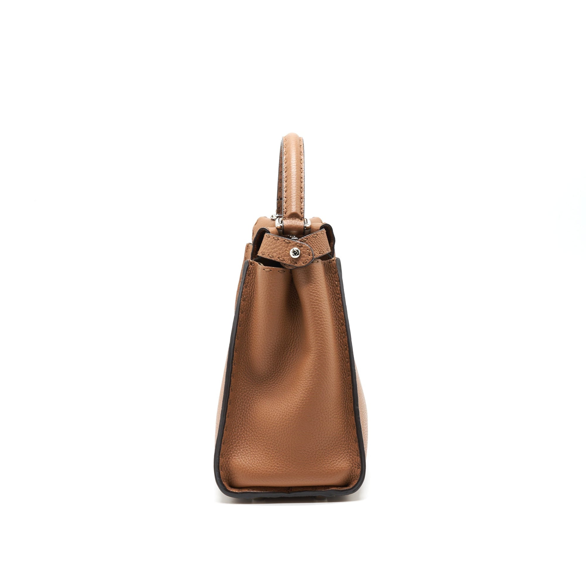 FNDI Medium Peekaboo Bag in Romano Leather Caramel SHW