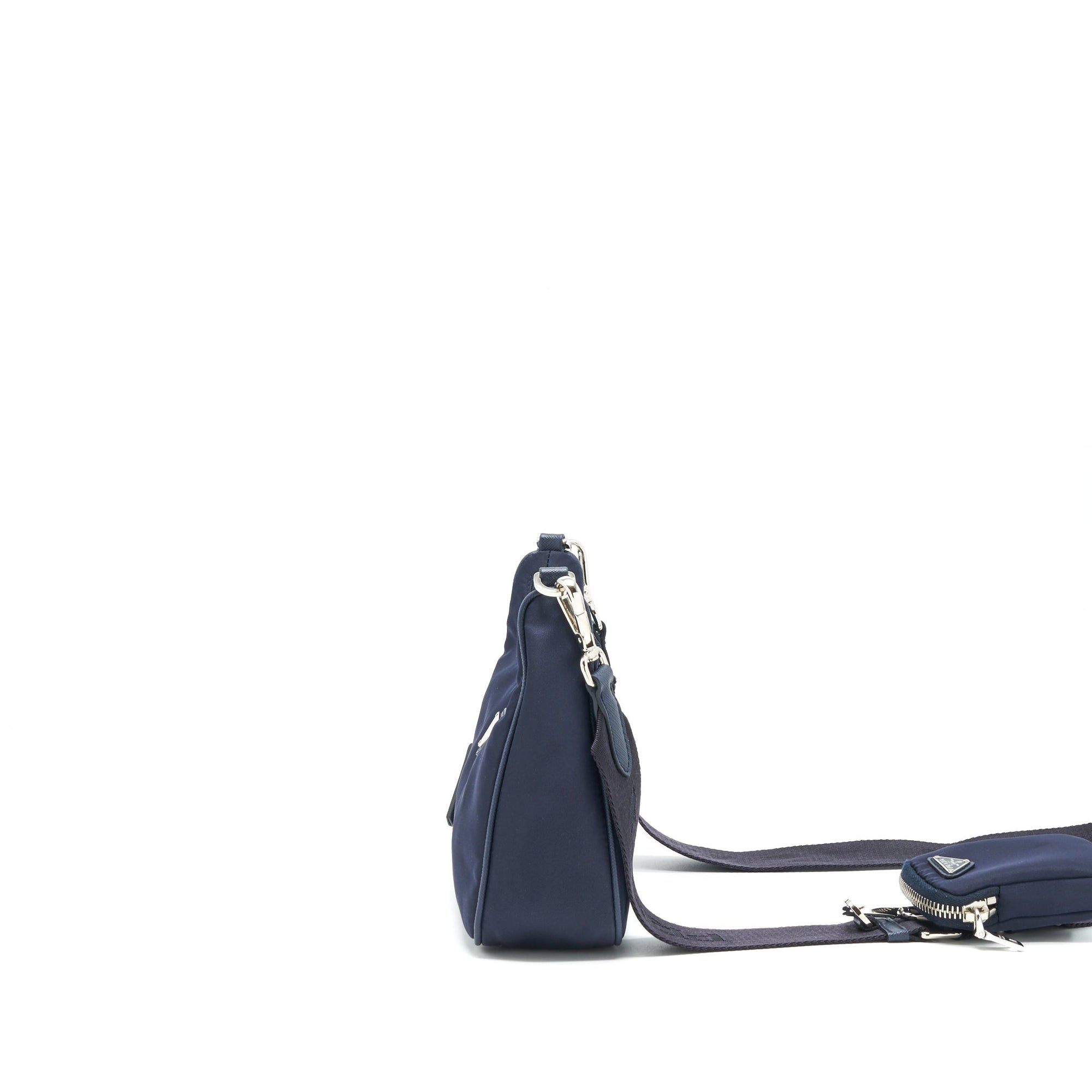 PRD Re-edition Nylon Shoulder Bag Indigo Blue SHW