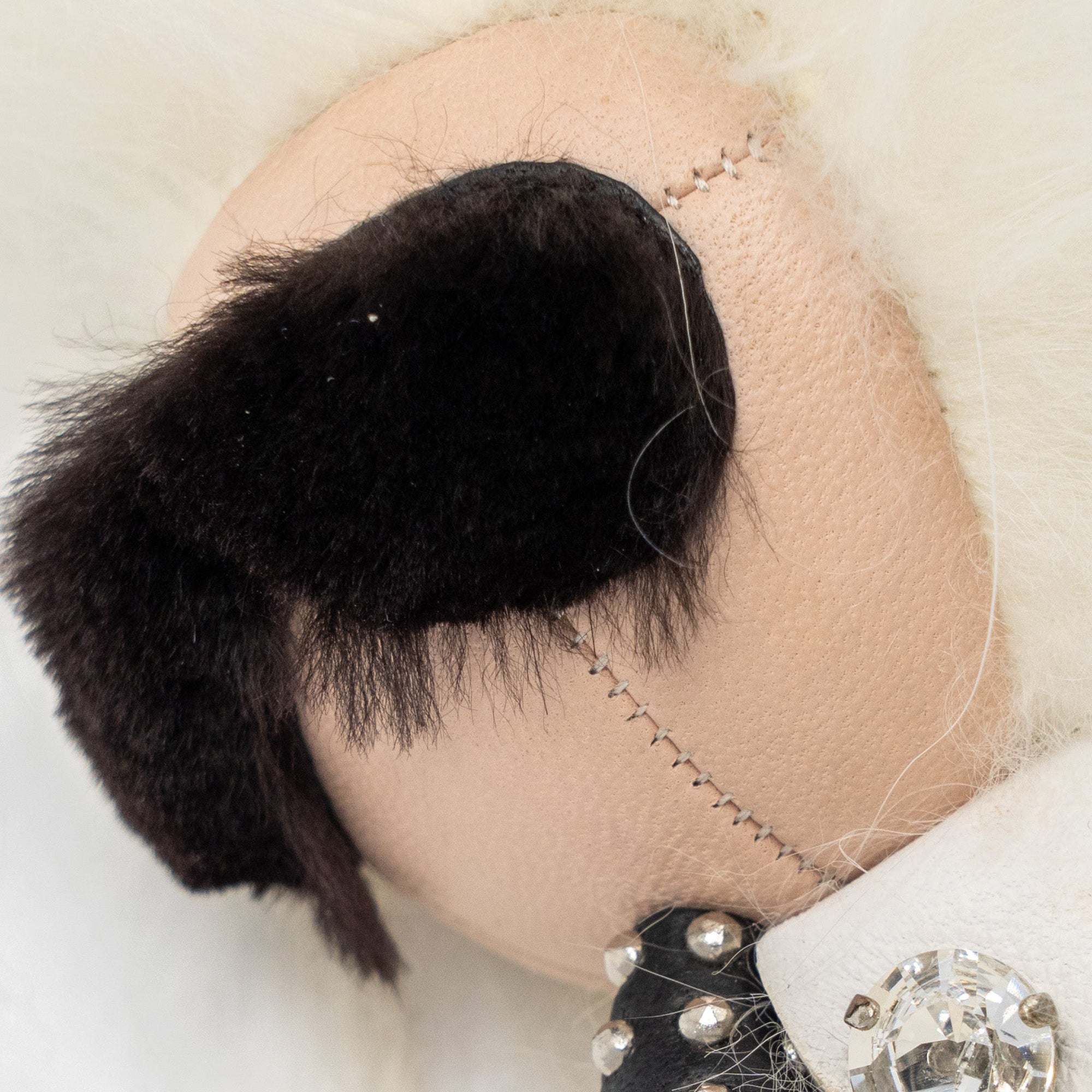 FNDI Karl Lagerfeld Keyring Charm Black/ White Fur SHW