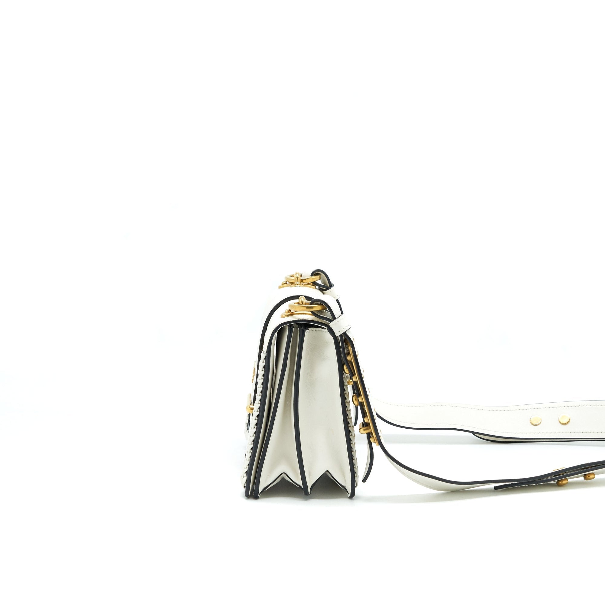 PRD City Calf Raffia Saffiano Cahier Bag White