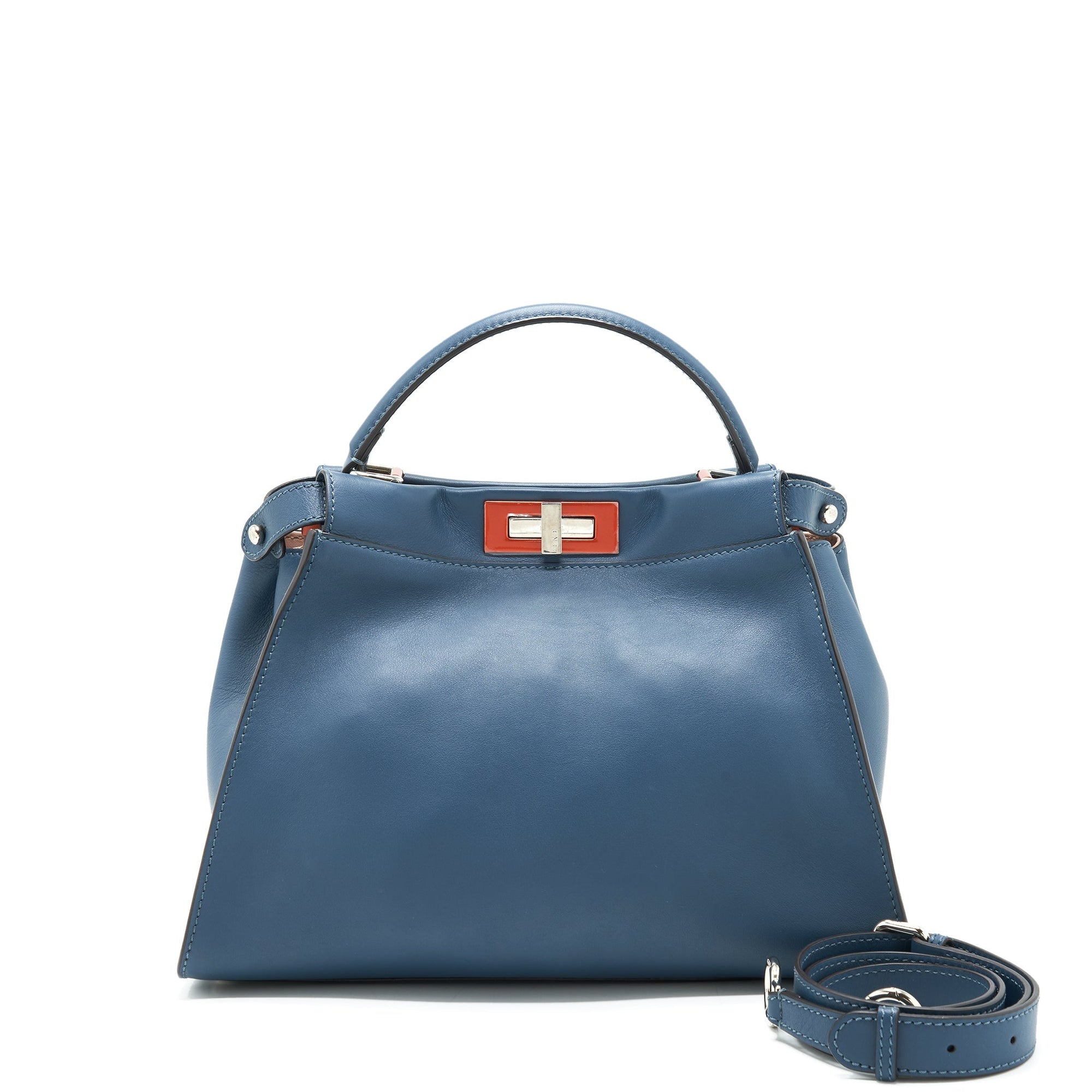 FNDI Medium Peekaboo Bag dark blue Multi colour Hardware
