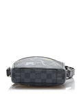 Black LV Damier Graphite Renaissance Map Danube Slim PM Crossbody Bag