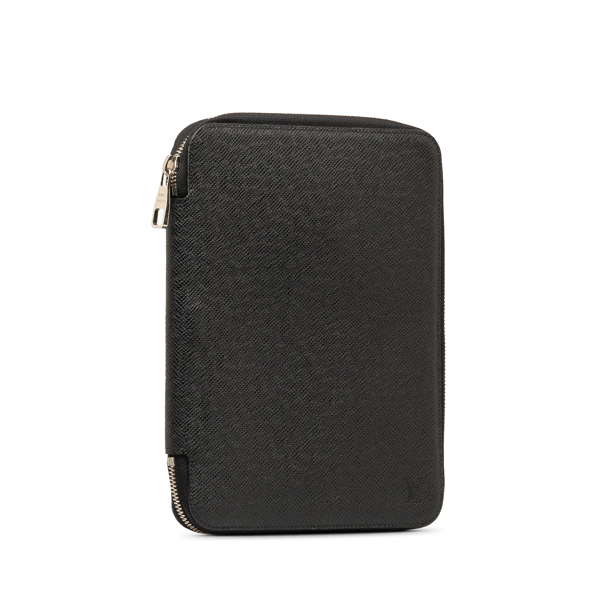 Black LV Taiga Document Case Clutch Bag