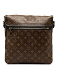Brown LV Monogram Macassar Bass MM Crossbody Bag