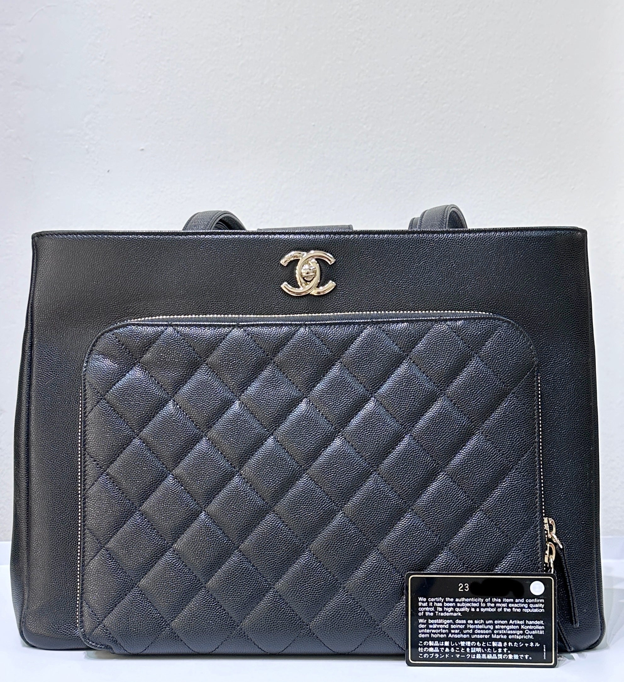 CHNL Business Affinity Shopping Tote Caviar Black GHW