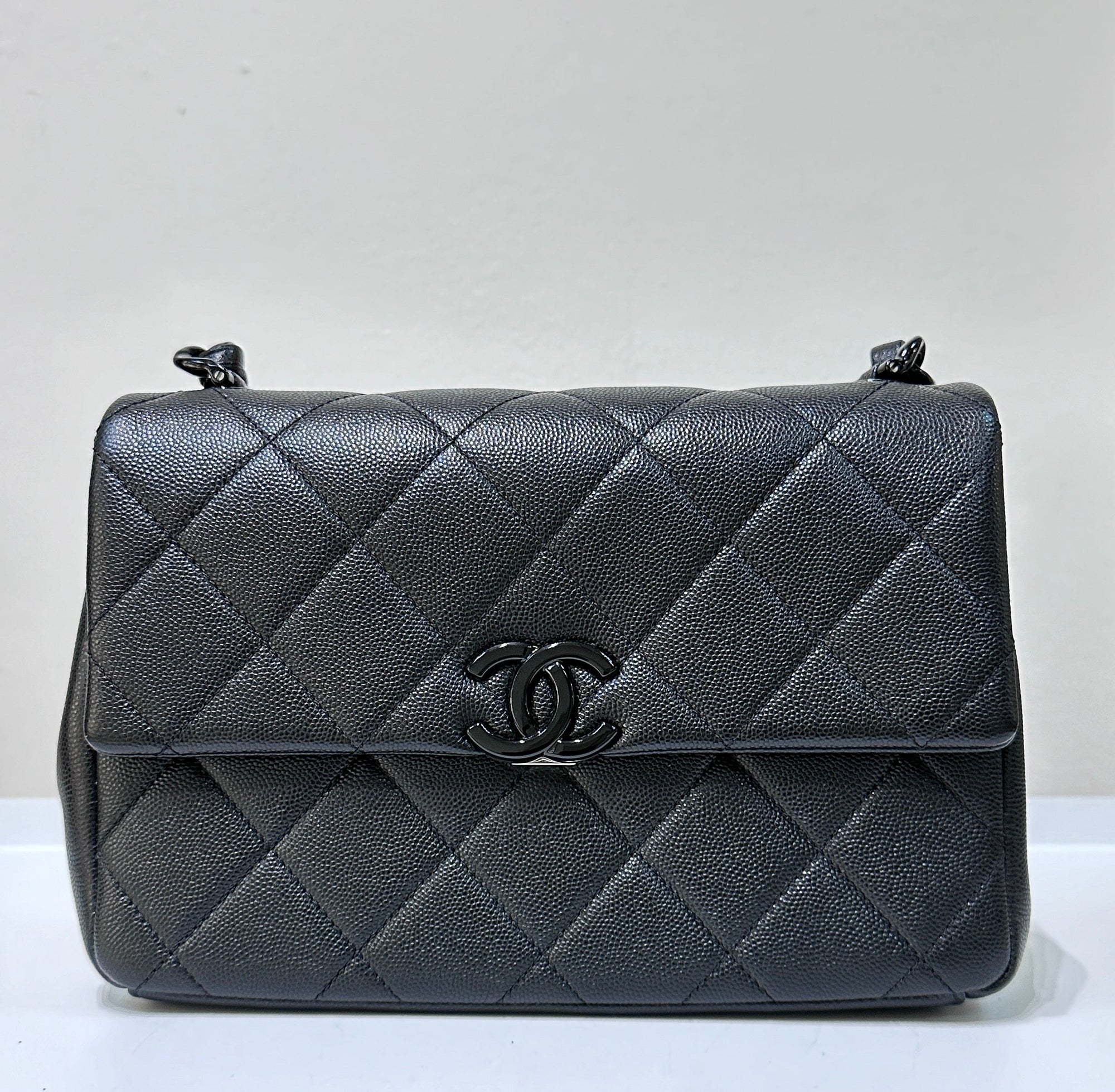 CHNL Caviar Quilted My Everything Small Flap So Black