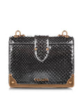 PRD Cahier Crossbody Bag Silver Embossed Leather