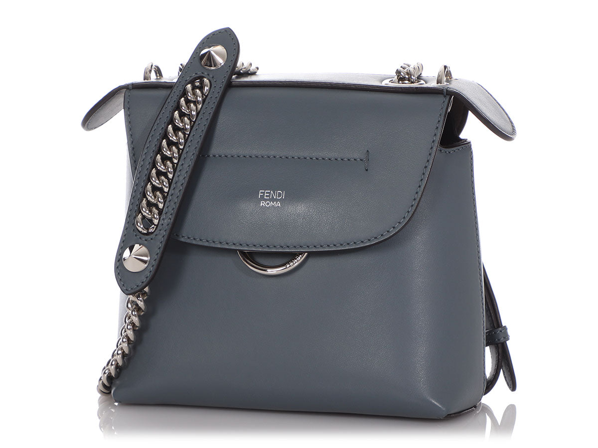 FNDI Mini Gray Calfskin Back To School Convertible Backpack