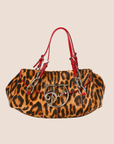 CHRISTIAN DOR LEOPARD PRINT DIVA SHOULDER BAG