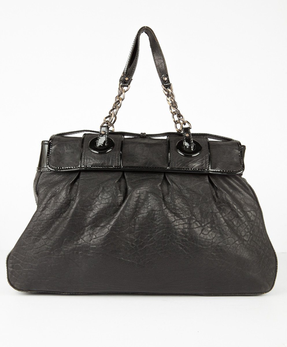FNDI Black Leather "B Bag"