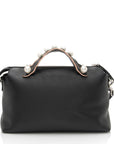 FNDI Calfskin Faux Pearl Embellished By The Way Medium Satchel (SHF-r853Zx)