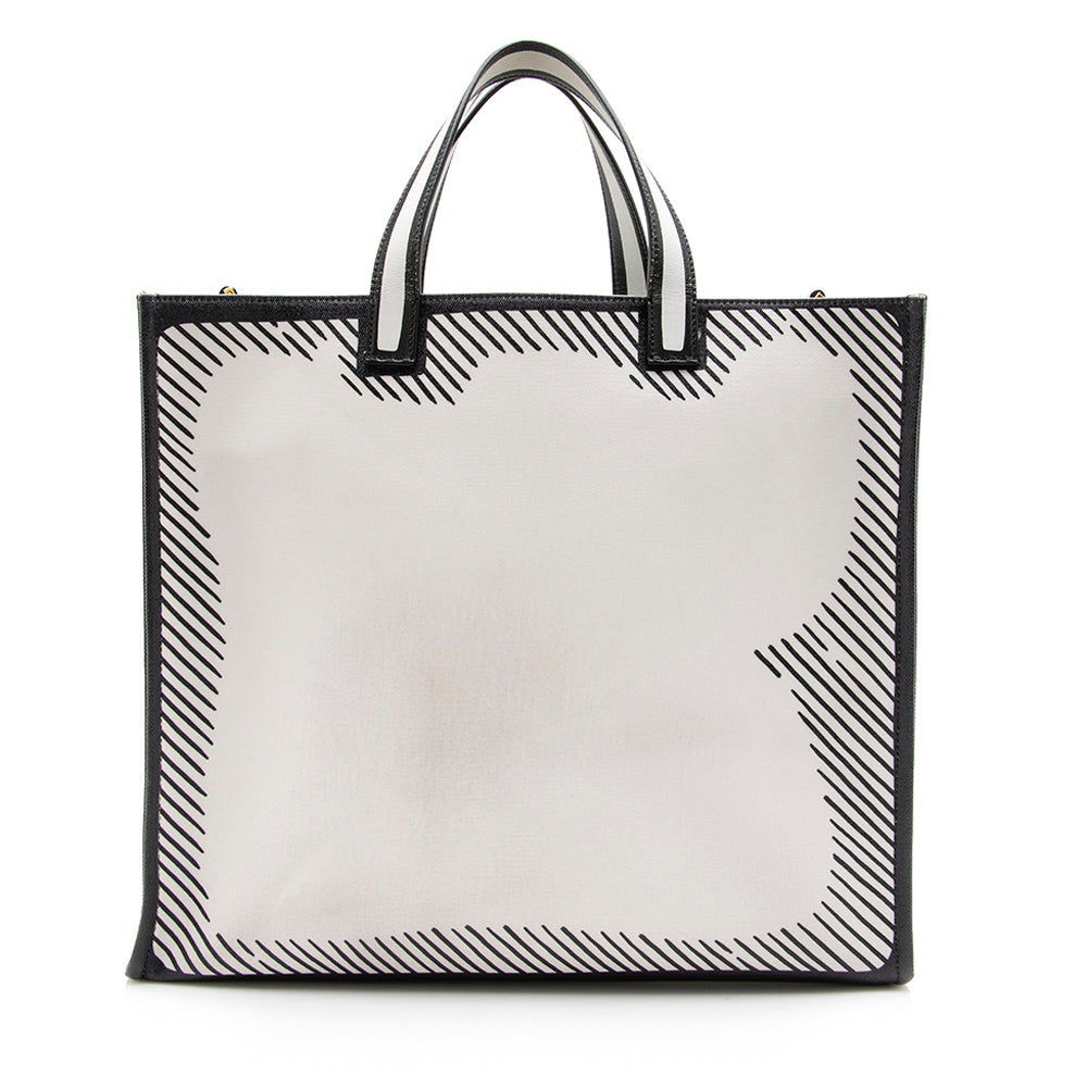 FNDI Coated Canvas Vetrifi Shopping Small Tote (SHF-15005)