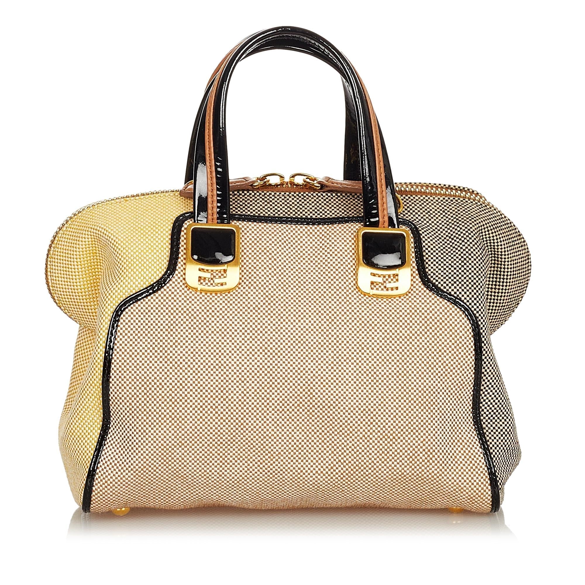 FNDI Colorblock Canvas Chameleon Handbag (SHG-24876)