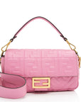 FNDI Embossed Leather FF 1974 Baguette Shoulder Bag (SHF-nc63Ja)