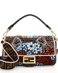 FNDI Embroidered Karligraphy Baguette Shoulder Bag (SHF-16593)