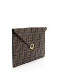 FNDI FF Embossed Calfskin 1974 Envelope Pouch (SHF-qYNeEa)