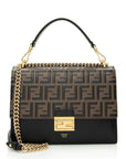 FNDI FF Embossed Calfskin Kan I Medium Shoulder Bag (SHF-21719)