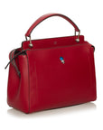 FNDI Large DotCom Leather Satchel (SHG-eJmOzi)