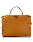 FNDI Large Peekaboo Leather Satchel (SHG-24326)