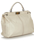 FNDI Large Peekaboo Leather Satchel (SHG-usPpvT)