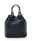 FNDI Leather Karligraphy Chain Bucket Bag (SHF-9MnXHw)