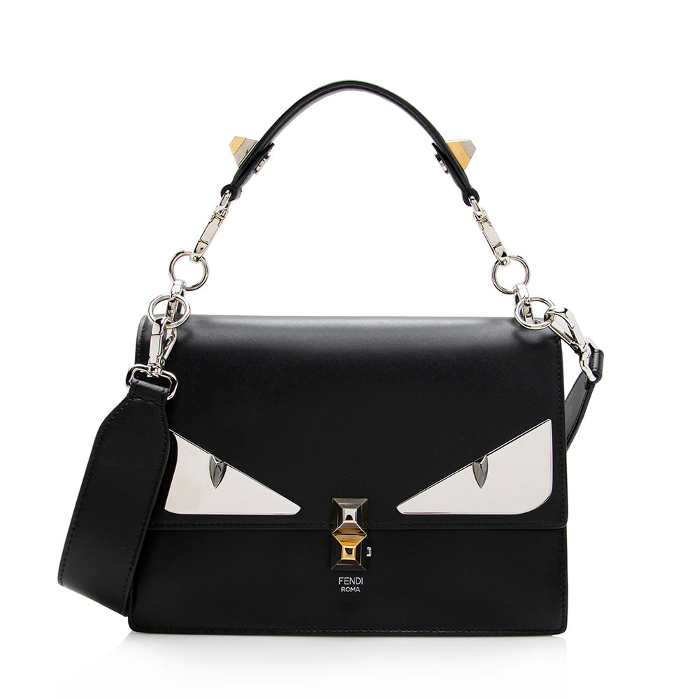 FNDI Leather Monster Eyes Kan I Medium Shoulder Bag (SHF-16010)