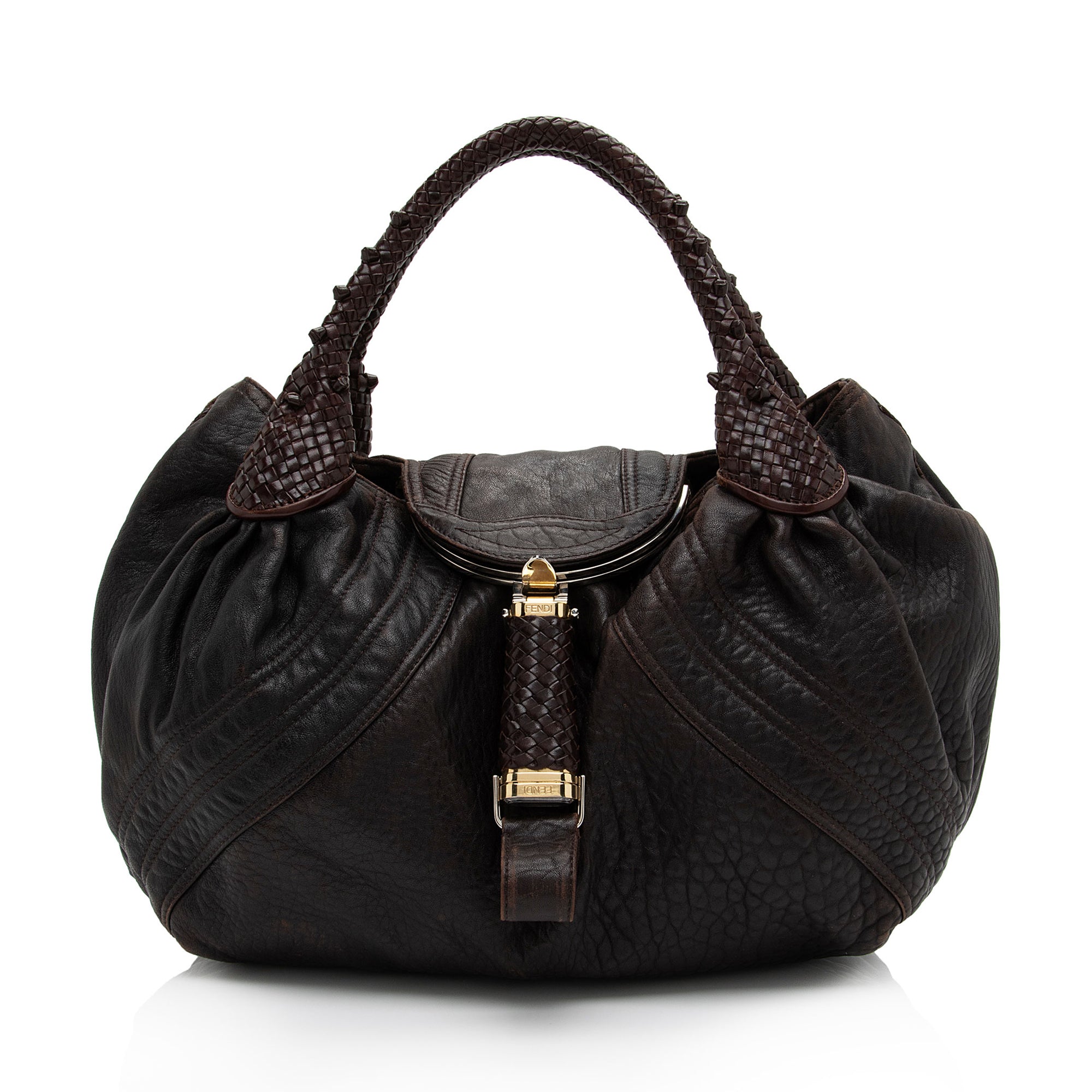 FNDI Leather Spy Satchel (SHF-1314Gg)