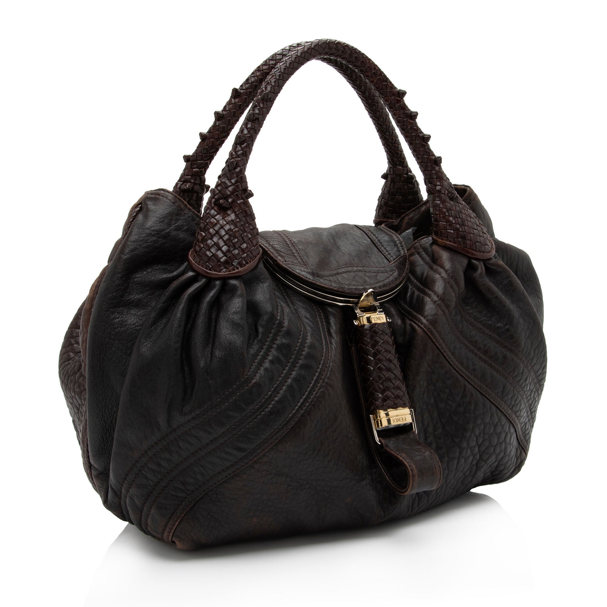 FNDI Leather Spy Satchel (SHF-1314Gg)