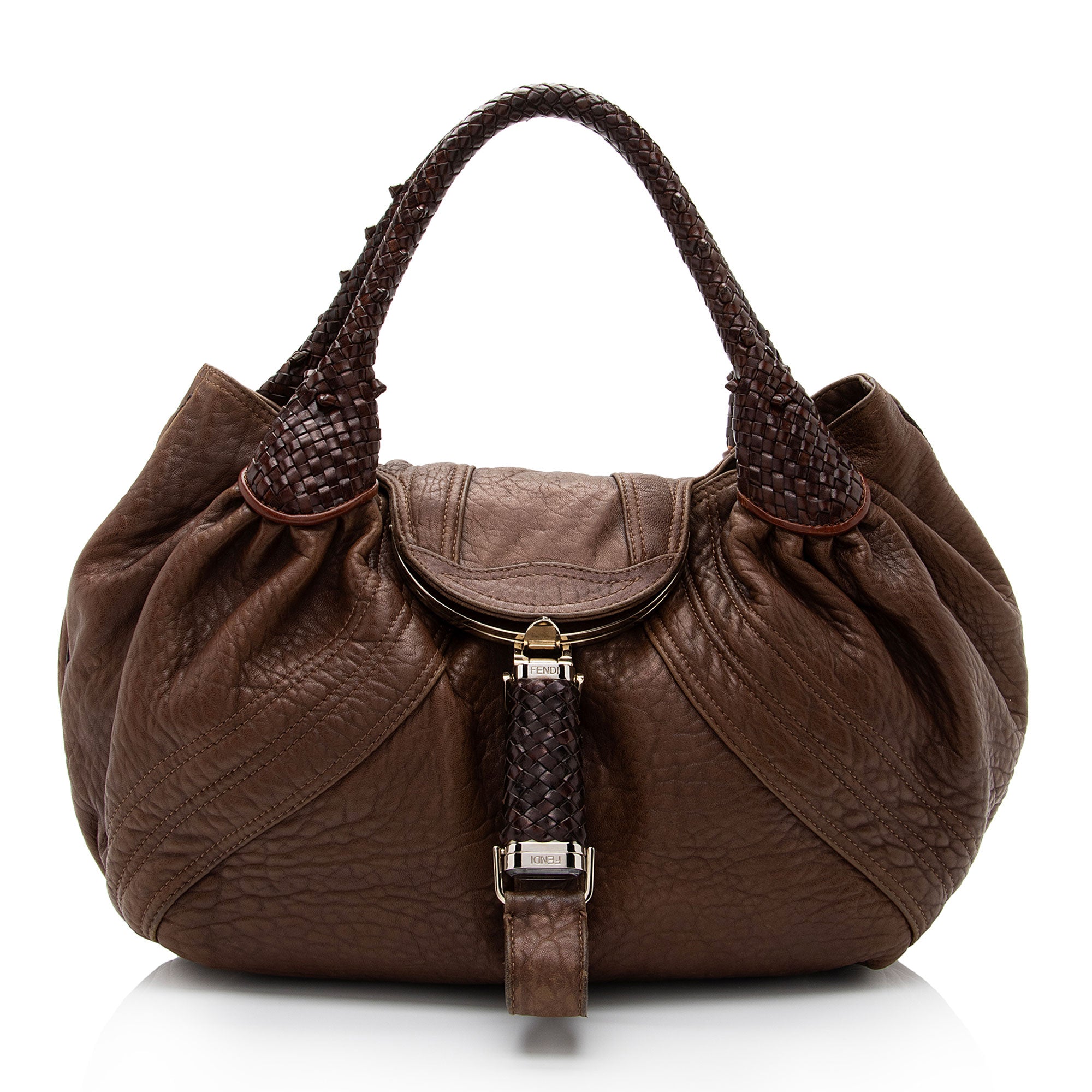 FNDI Leather Spy Satchel (SHF-VaTgXY)