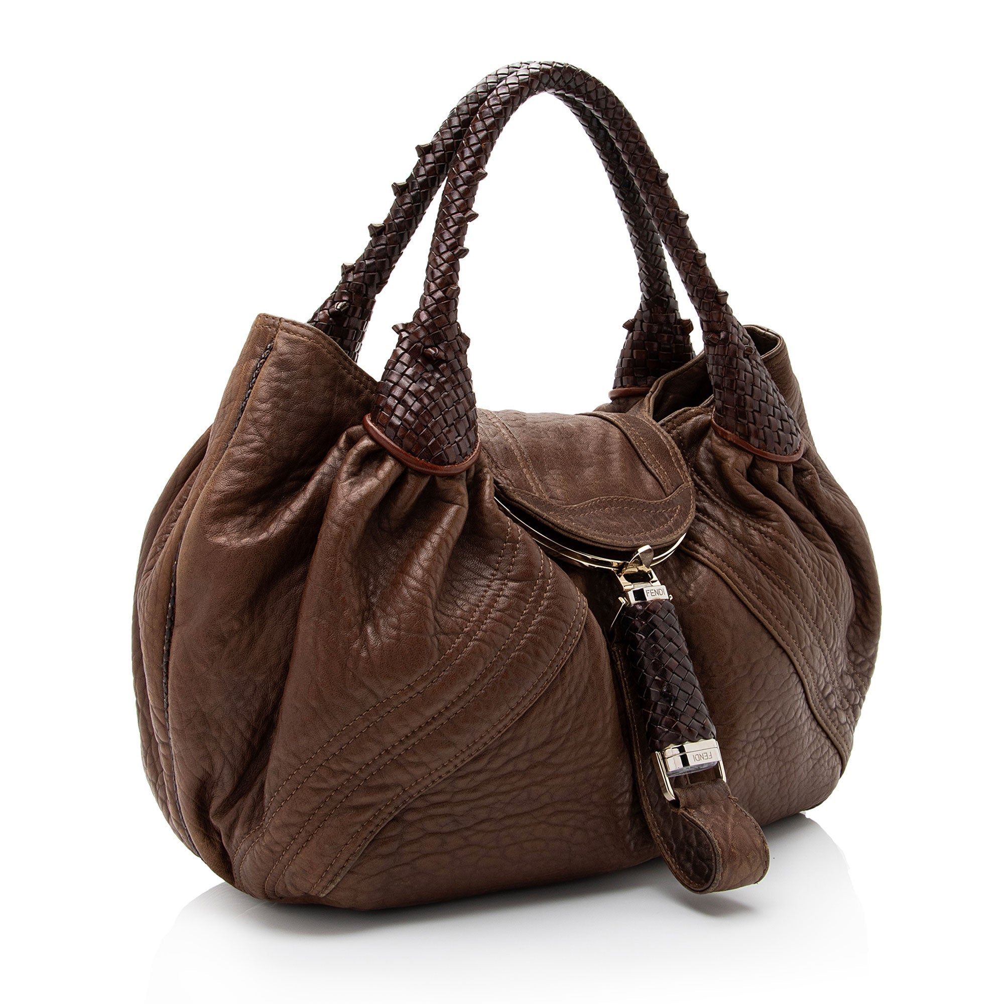 FNDI Leather Spy Satchel (SHF-VaTgXY)