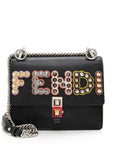 FNDI Leather Studded Kan I Small Shoulder Bag (SHF-HruO3c)