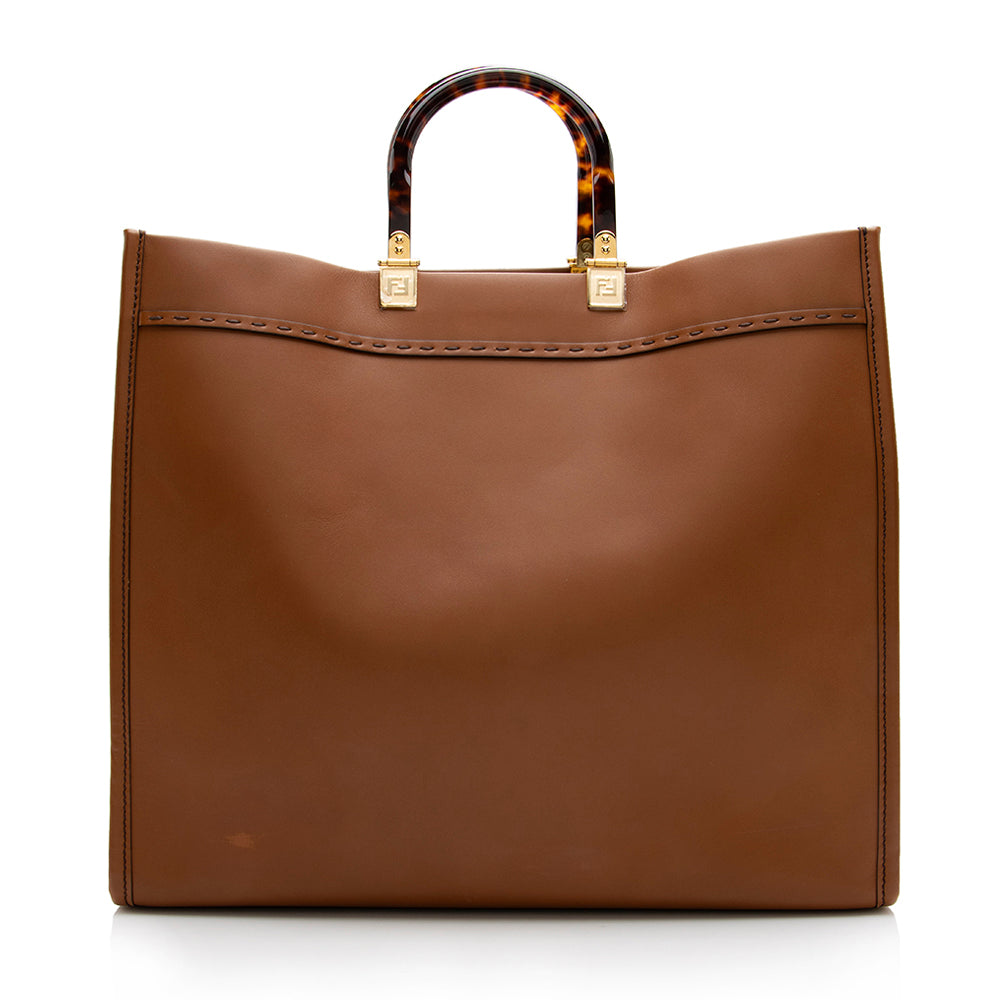 FNDI Leather Sunshine Large Shopper Tote (SHF-18055)