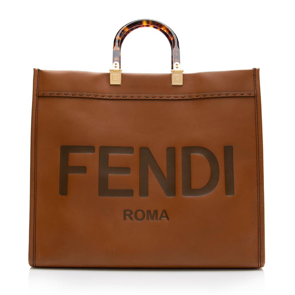 FNDI Leather Sunshine Large Shopper Tote (SHF-18055)