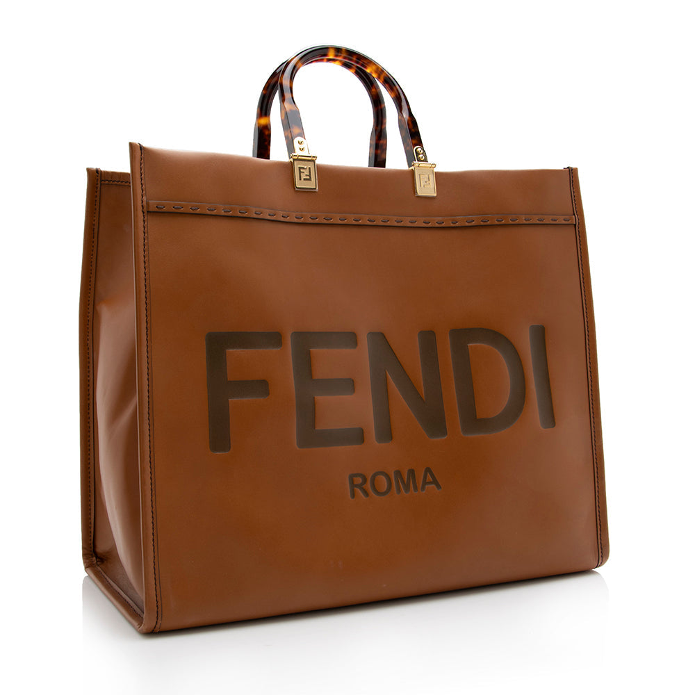 FNDI Leather Sunshine Large Shopper Tote (SHF-18055)