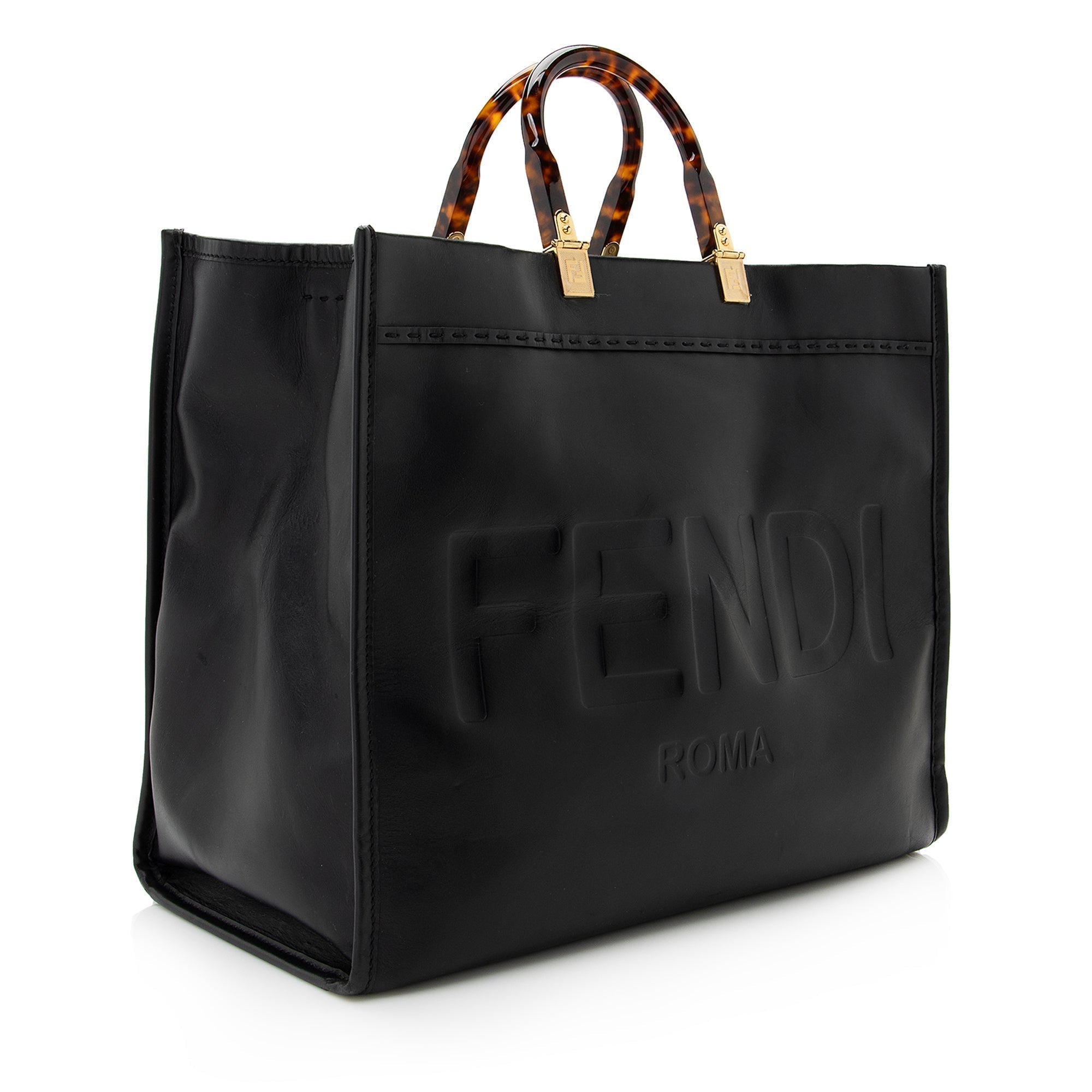 FNDI Leather Sunshine Large Shopper Tote (SHF-22666)