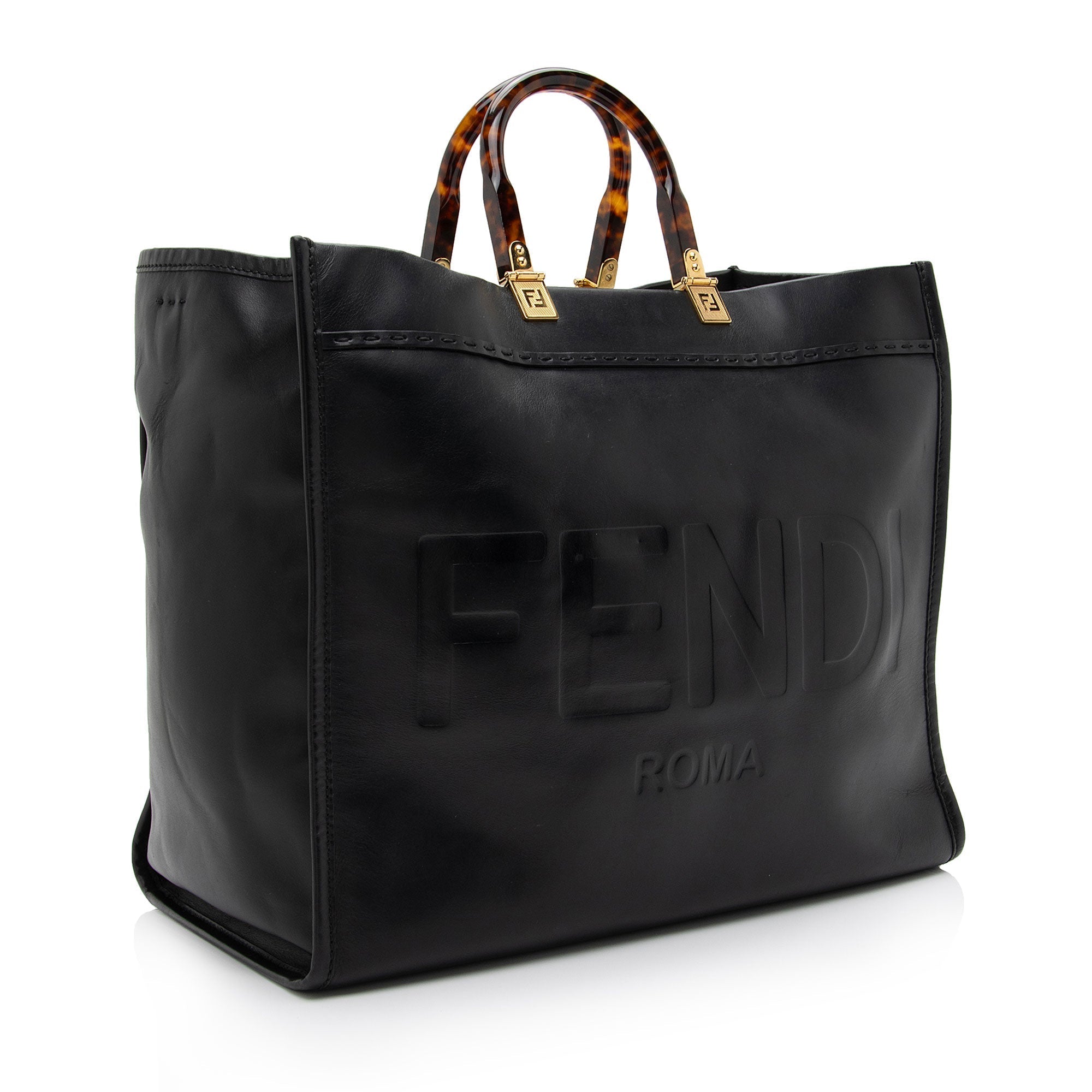 FNDI Leather Sunshine Large Shopper Tote (SHF-DQT17B)