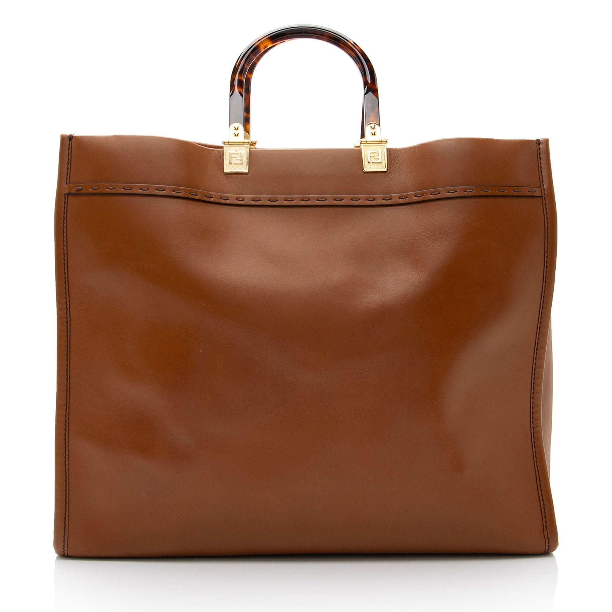 FNDI Leather Sunshine Large Shopper Tote (SHF-H9Z314)