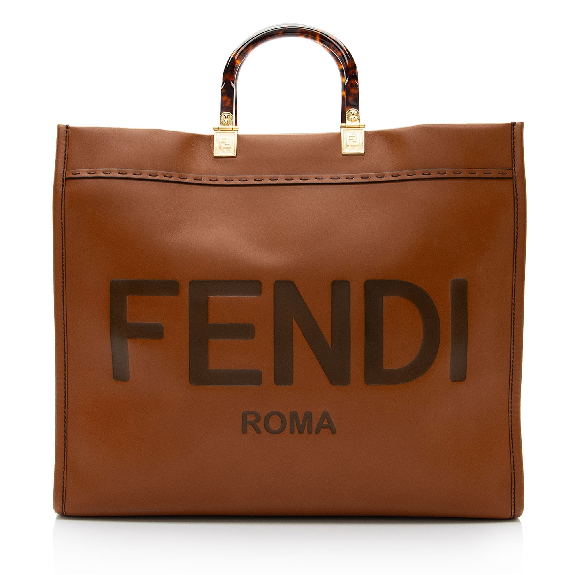 FNDI Leather Sunshine Large Shopper Tote (SHF-H9Z314)