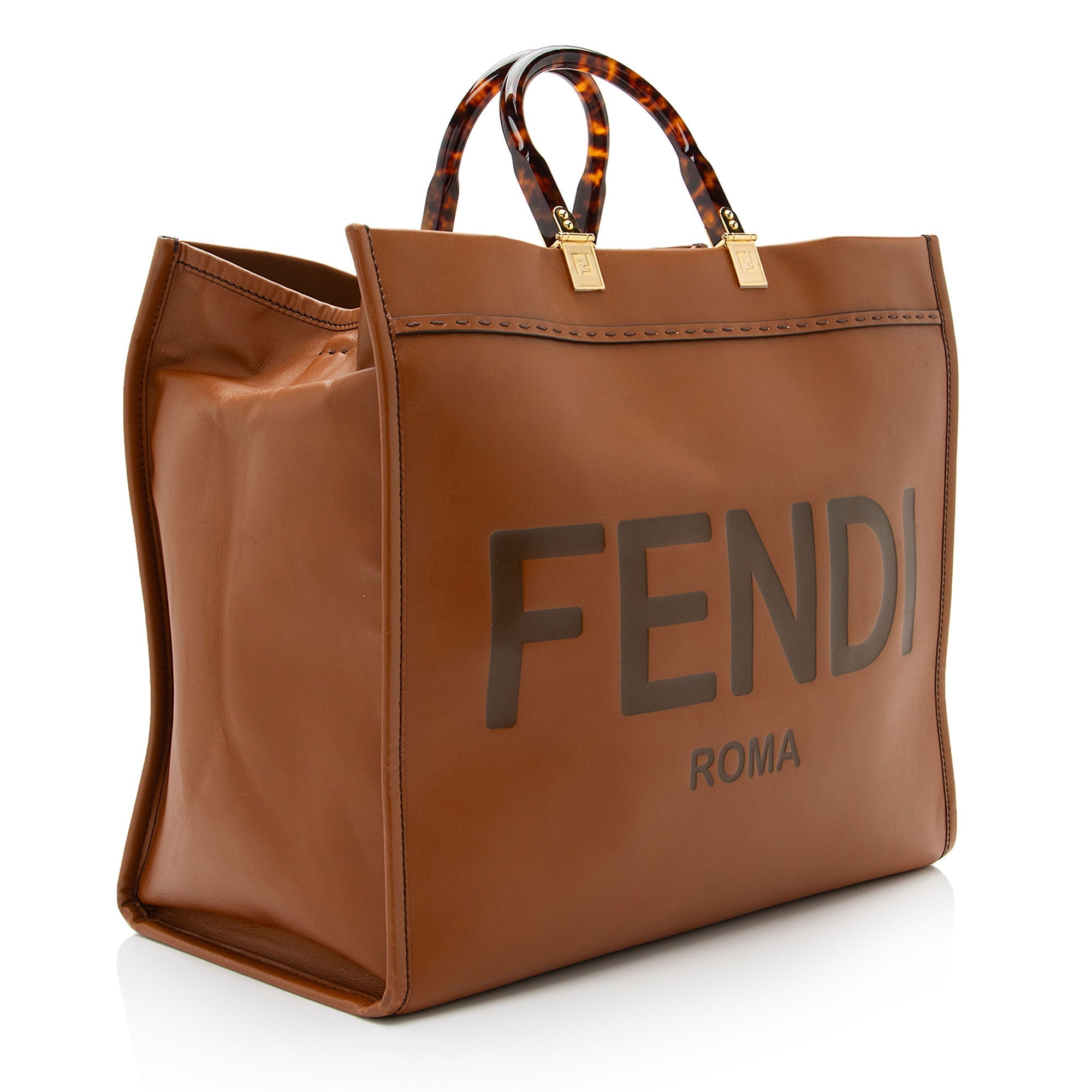 FNDI Leather Sunshine Large Shopper Tote (SHF-H9Z314)