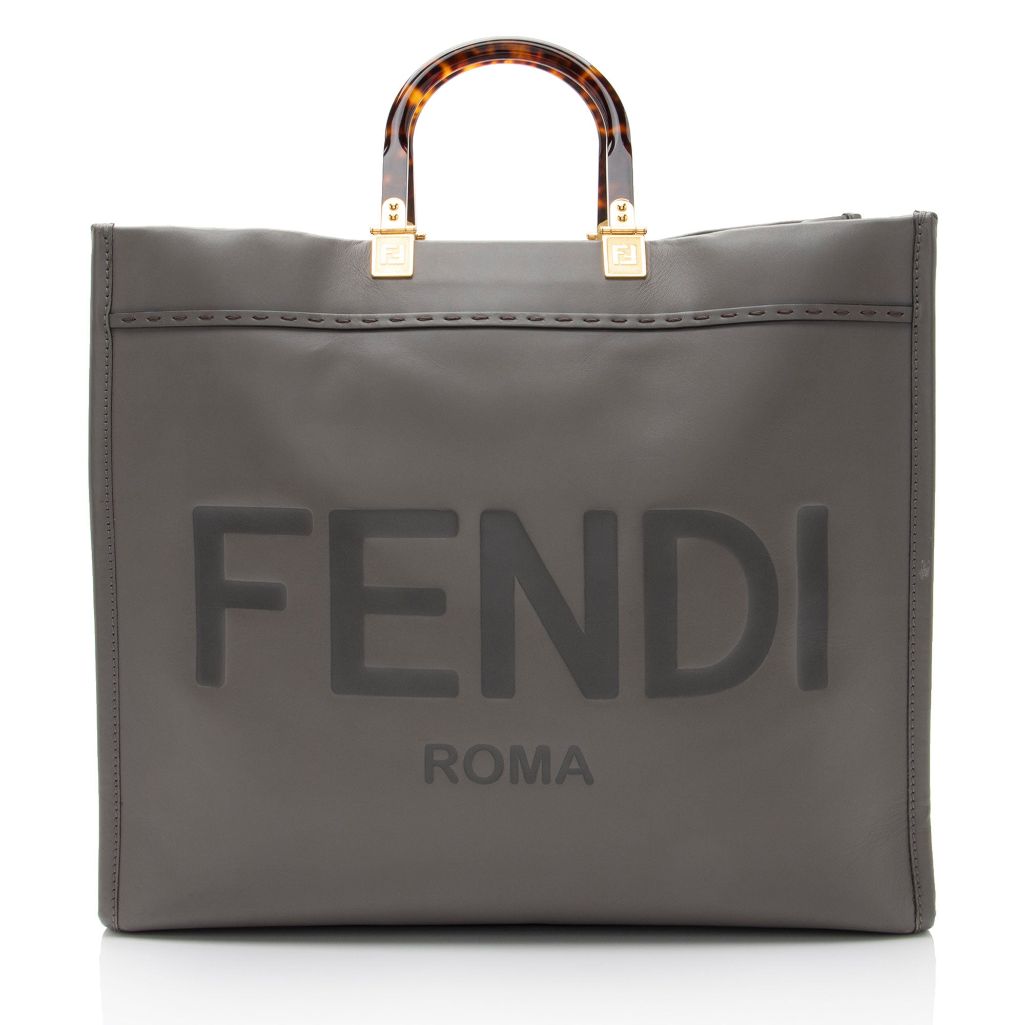 FNDI Leather Sunshine Large Shopper Tote (SHF-V85fxB)