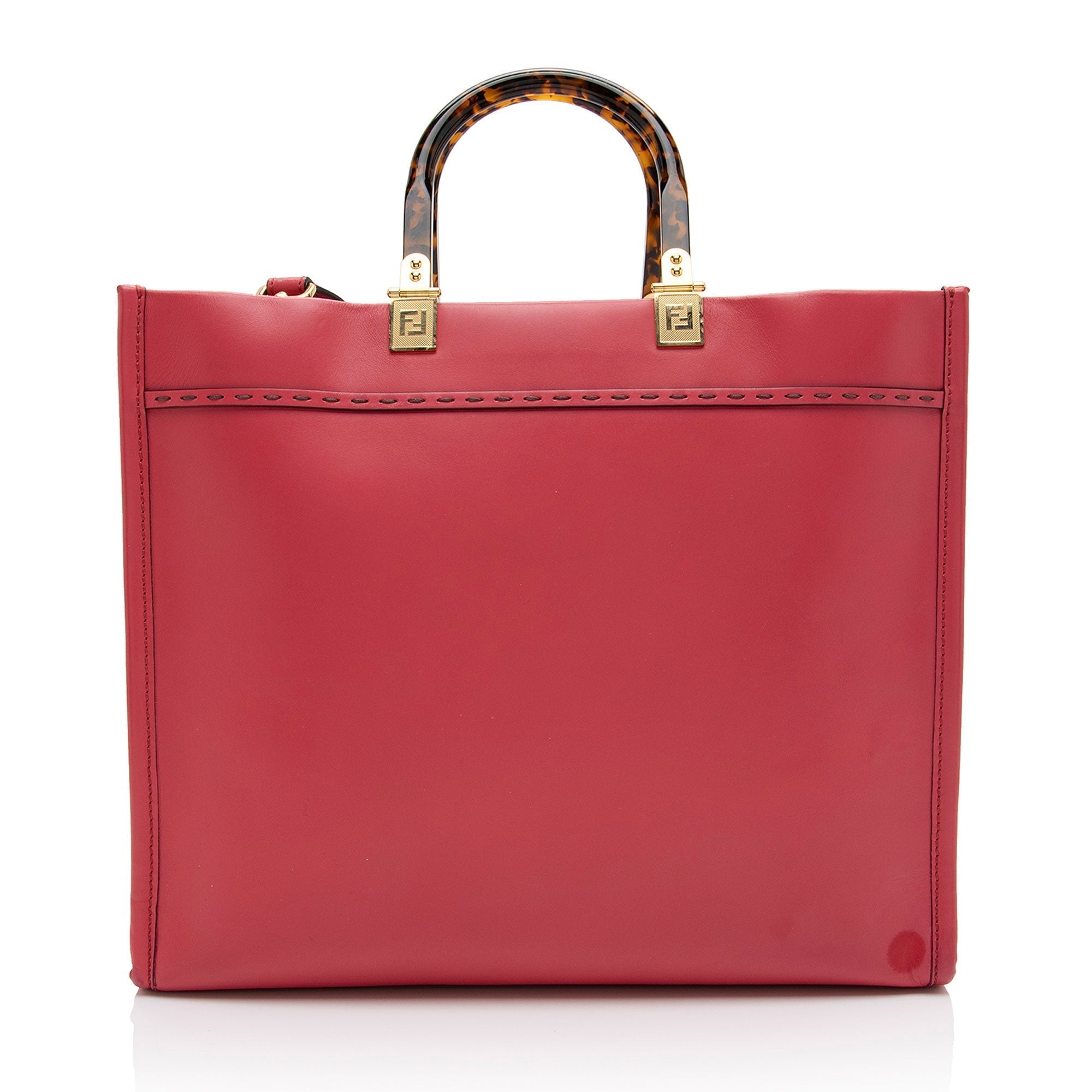 FNDI Leather Sunshine Medium Shopper Tote (SHF-YOn37K)
