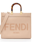 FNDI Leather Sunshine Medium Shopper Tote (SHF-BvSOLv)