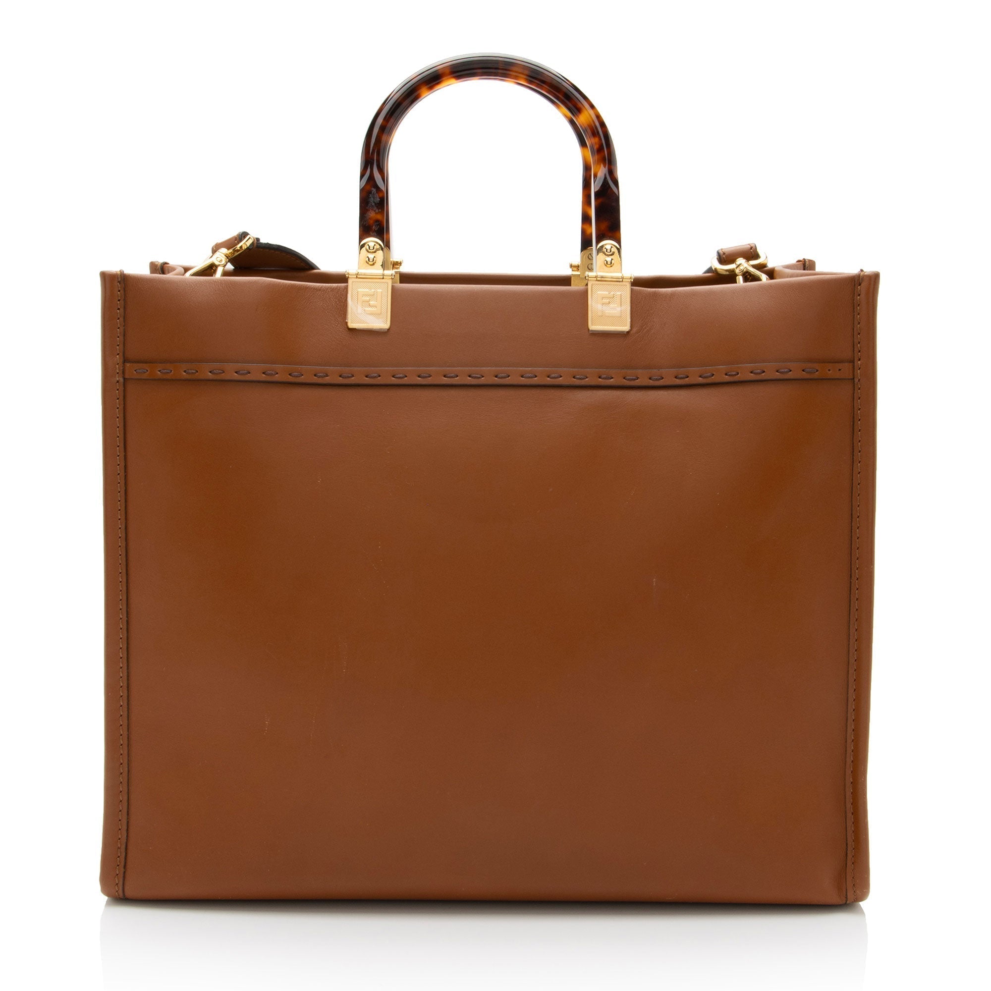 FNDI Leather Sunshine Medium Shopper Tote (SHF-HXrlOm)