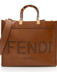 FNDI Leather Sunshine Medium Shopper Tote (SHF-HXrlOm)