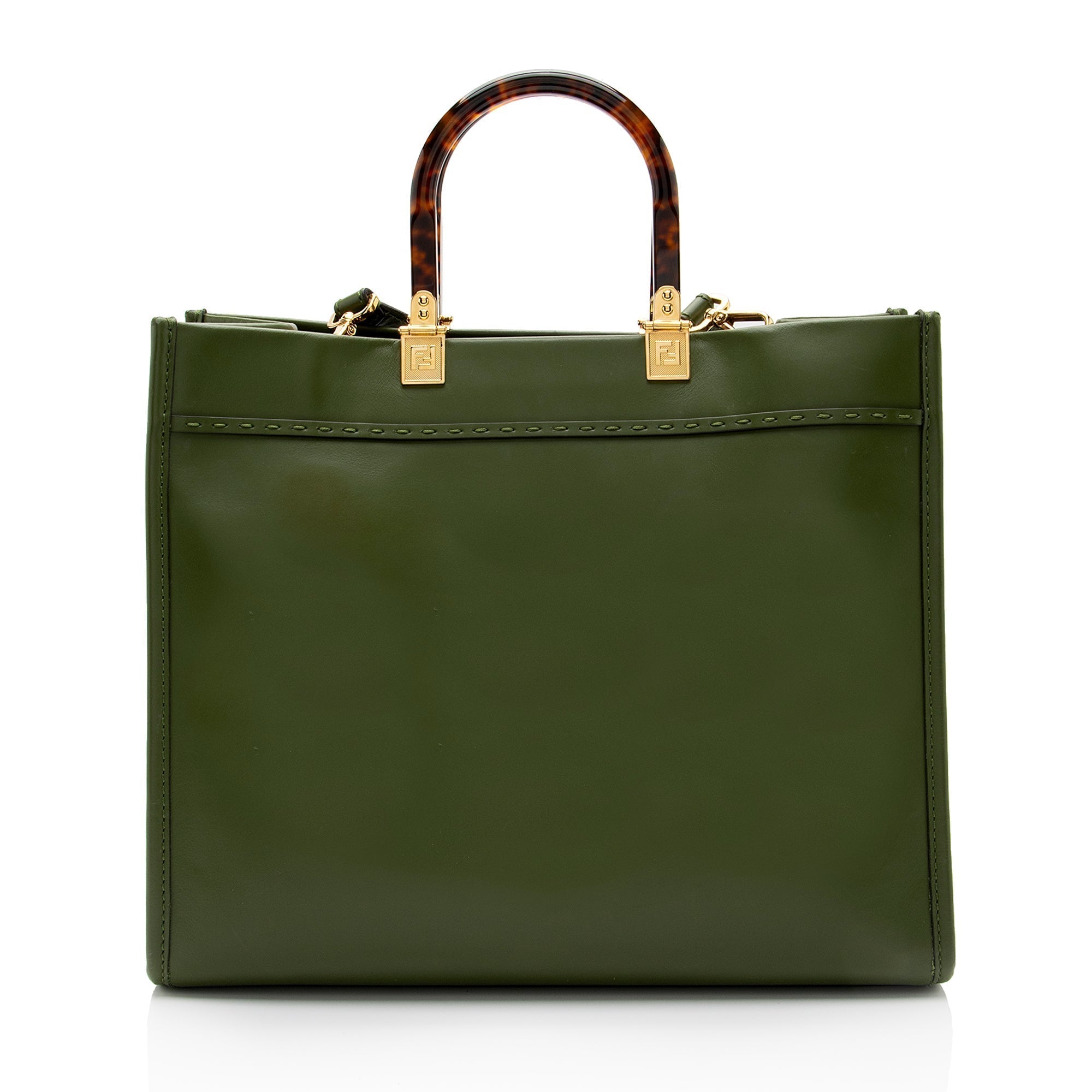 FNDI Leather Sunshine Medium Shopper Tote (SHF-TeDYFF)