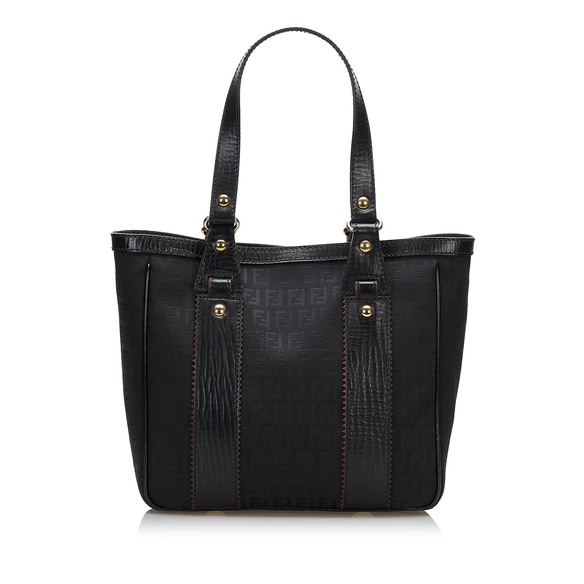 FNDI Leather-Trimmed Zucchino Tote (SHG-36075)