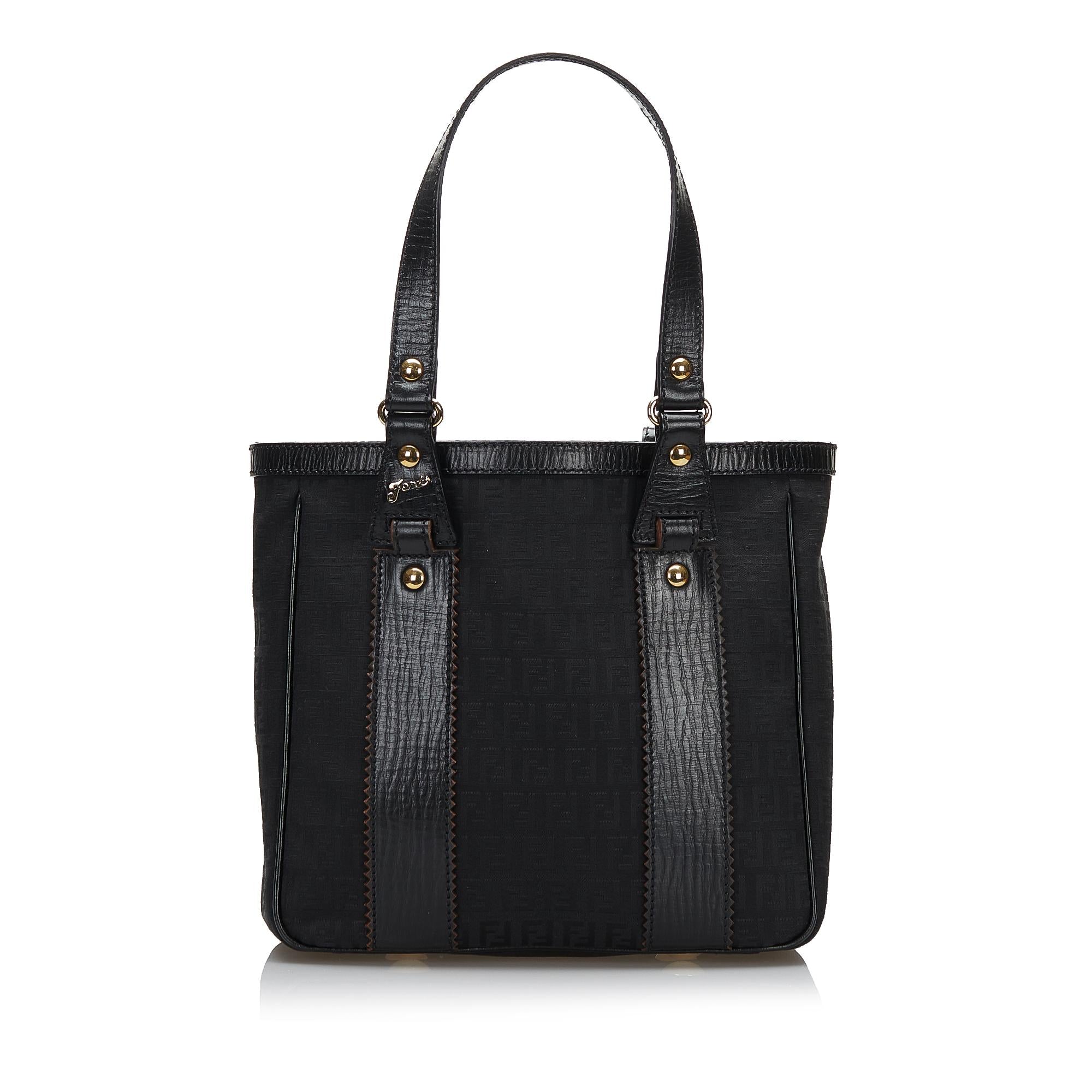 FNDI Leather-Trimmed Zucchino Tote (SHG-36075)