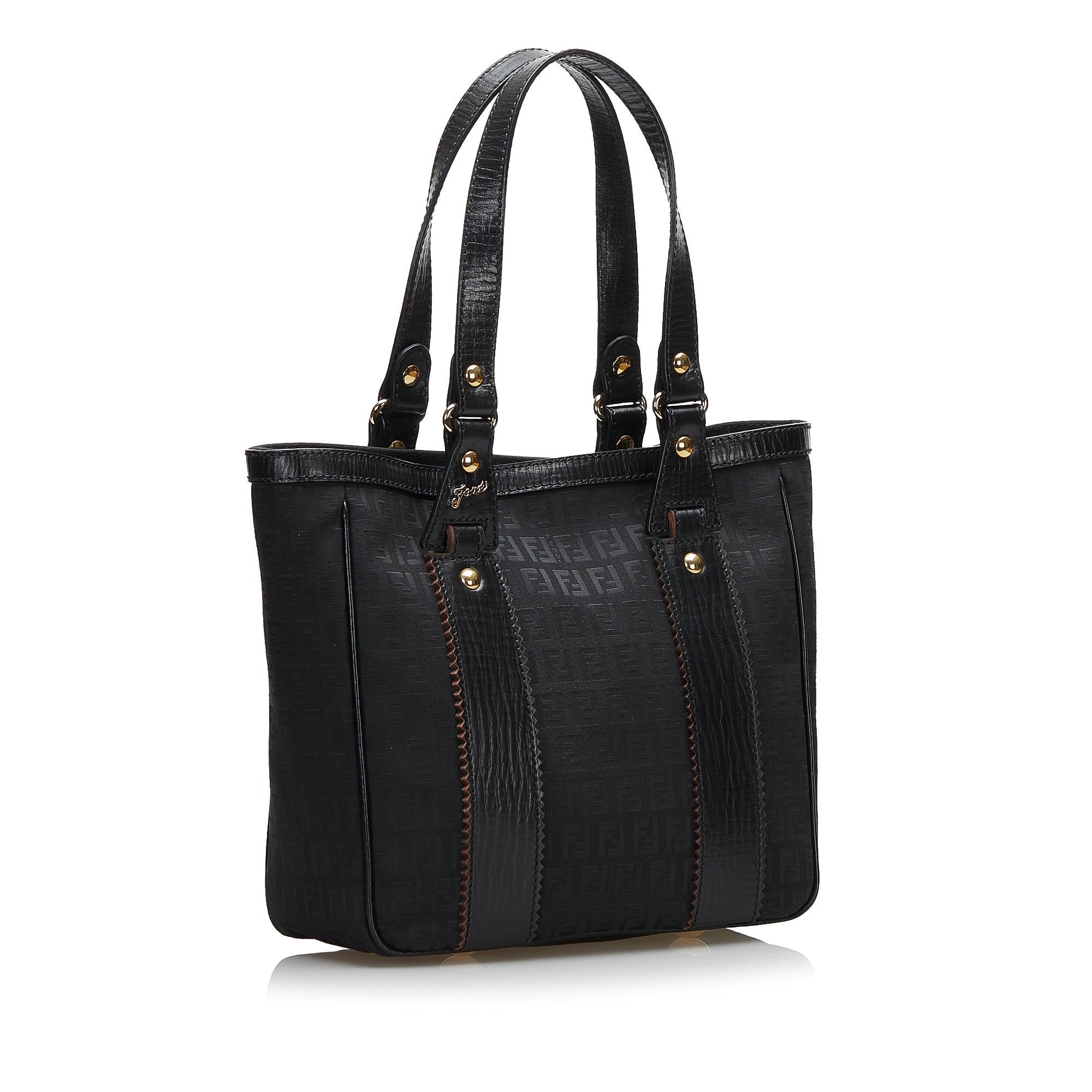 FNDI Leather-Trimmed Zucchino Tote (SHG-36075)