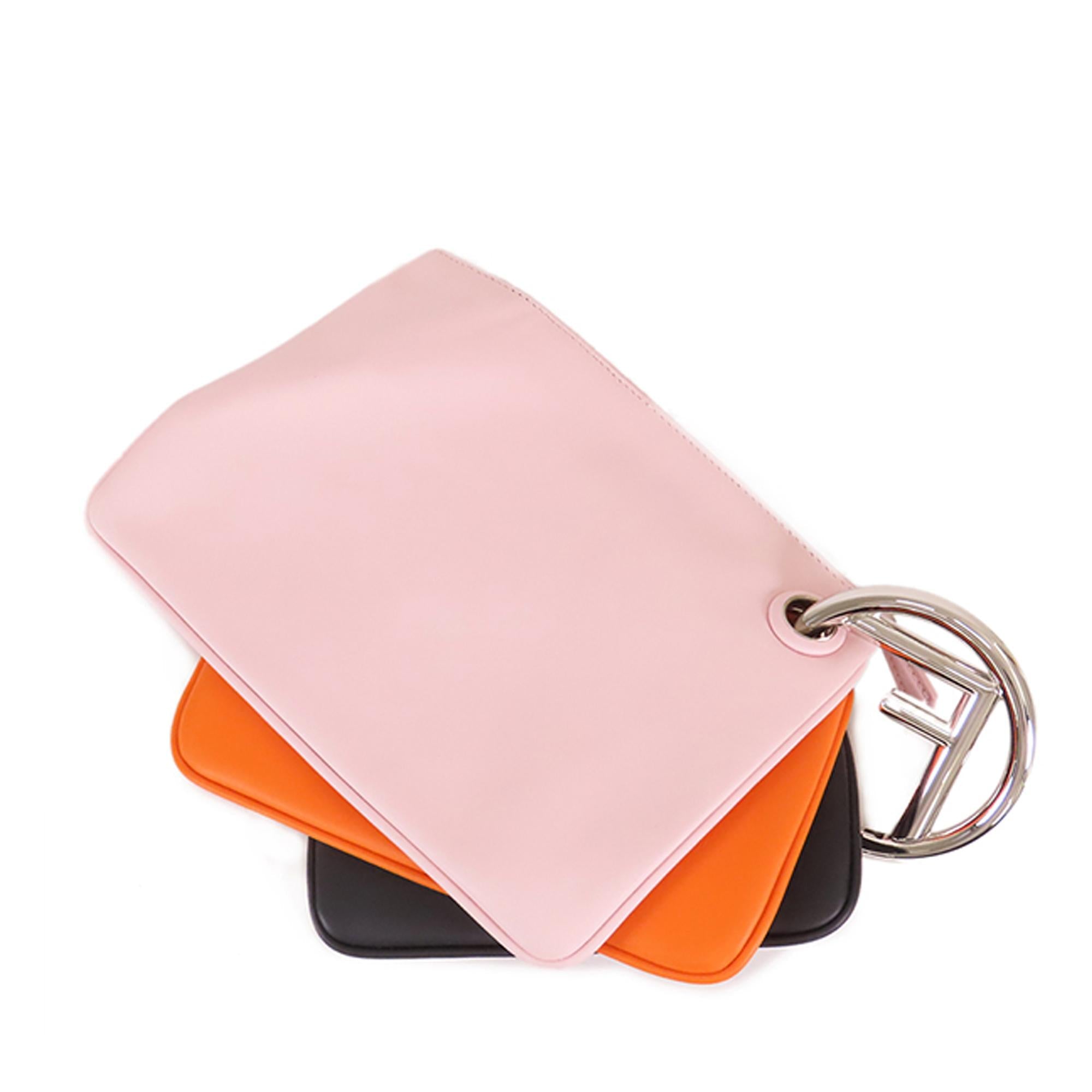 FNDI Leather Triplette Clutch Bag (SHG-sSklWg)